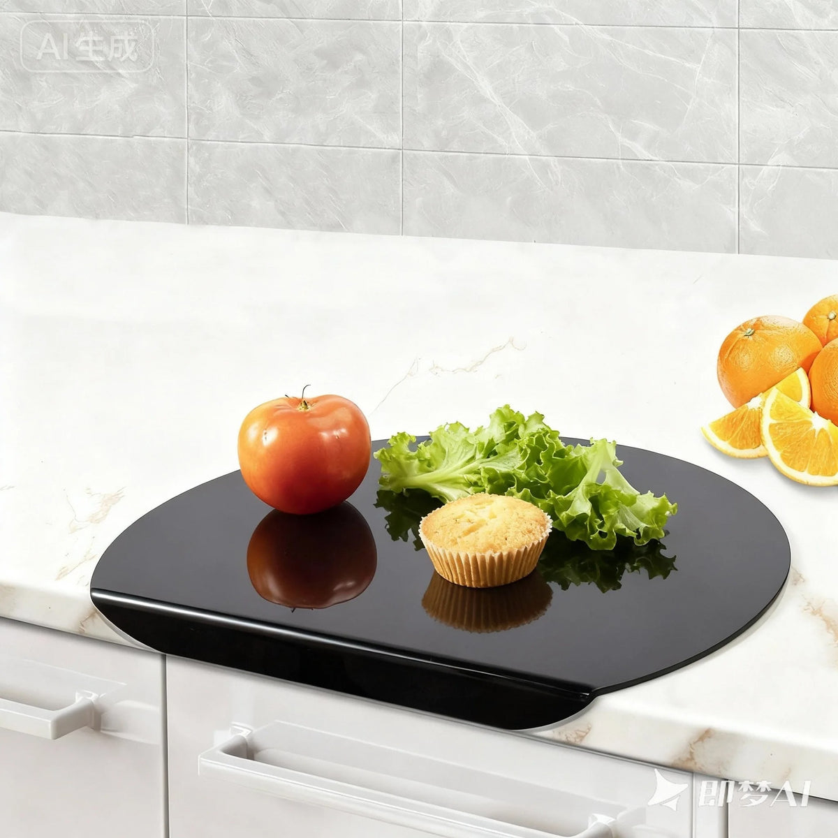Planche a decouper avec rebord noir antiderapant